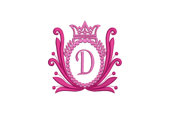 Download Elegant Crown Embroidery Design Letter D - Crown embroidery Collection