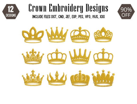 Download Royal Crown Embroidery Design - Crown embroidery Collection