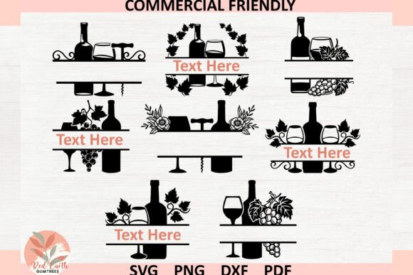 Download Wine SVG Bundle, Wine Split Monogram 2 - Gram Collection