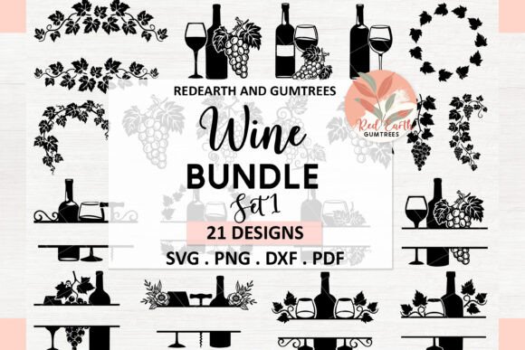 Download Wine SVG Bundle, Wine Split Monogram Svg - Gram Collection