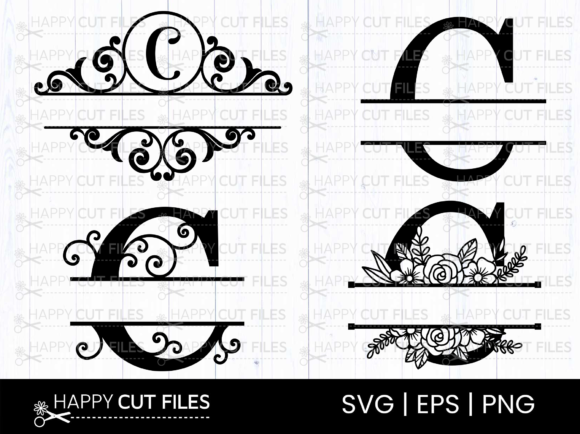 Download C Alphabet Letter Split Monogram Svg Png - Gram Collection
