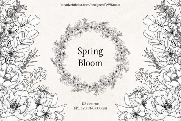 Download Floral LineArt Flower Frame Monogram - Gram Collection