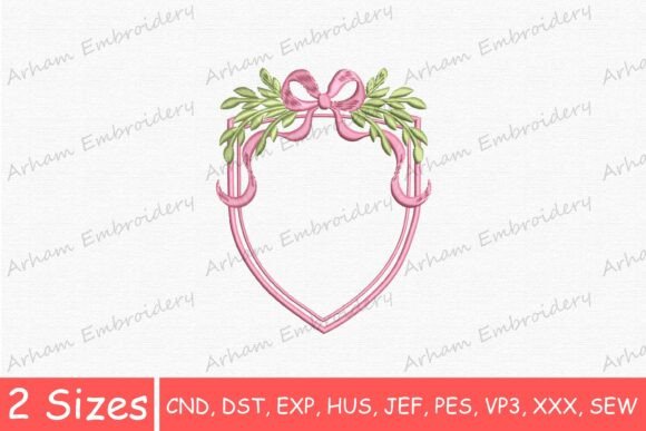 Download Pink Bow Floral Monogram Frame - Gram Collection