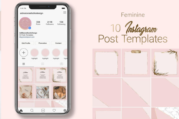 Download Instagram Template, Feminine Style Canva - Gram Collection