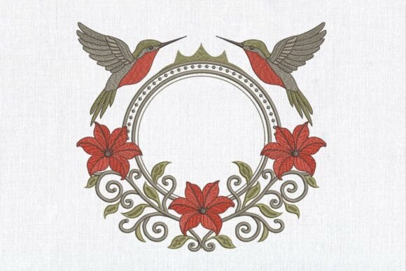 Download Floral Hummingbird Monogram Frame - Gram Collection